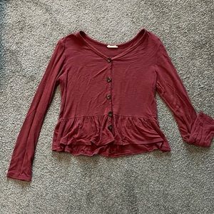 Maroon Crop Top Sweater -Small
